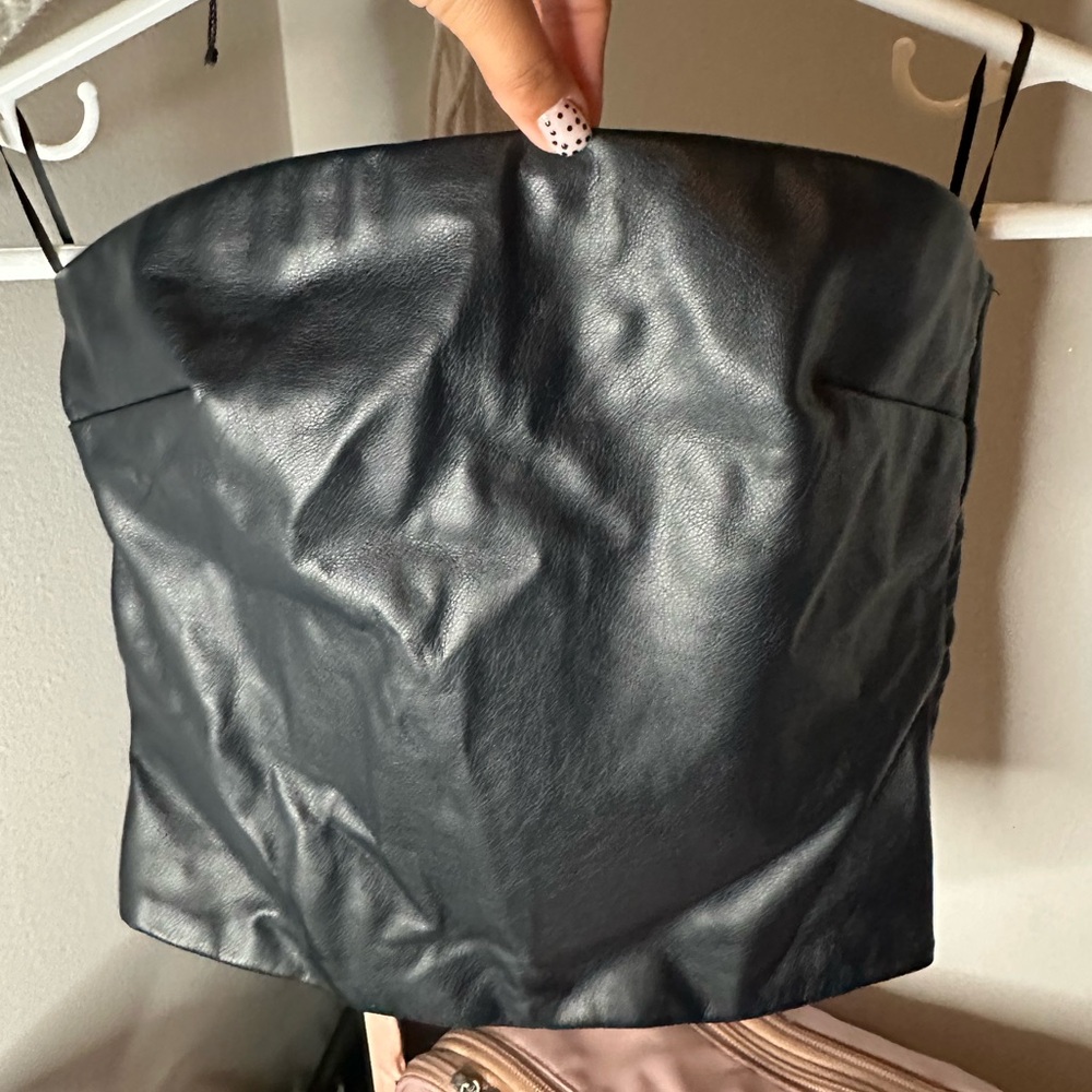 Dynamite leather tube top